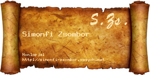 Simonfi Zsombor névjegykártya